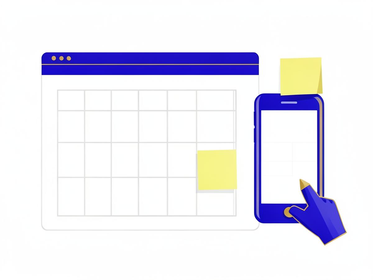 Illustration of a website wireframe being planned on desktop and mobile